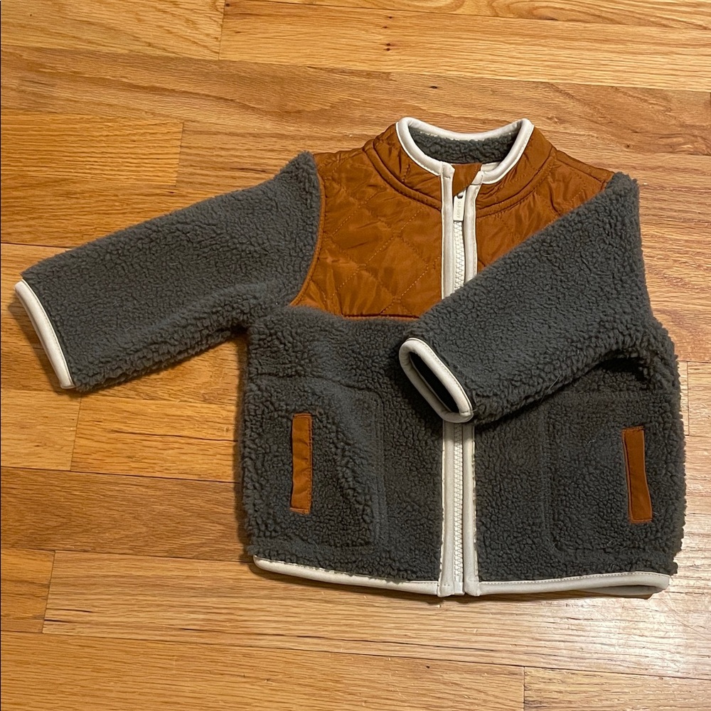 Old Navy Gray and Brown Kids Sherpa Jacket